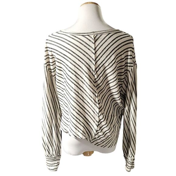 By Together Collection Blouse Small Women Off-the-Shoulder Top Gray Striped - Picture 3 of 9